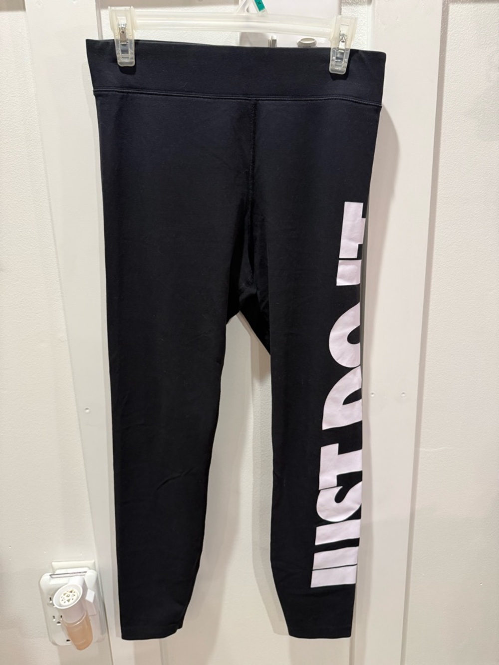 Nike Black Leggings with White Side Leg Logo